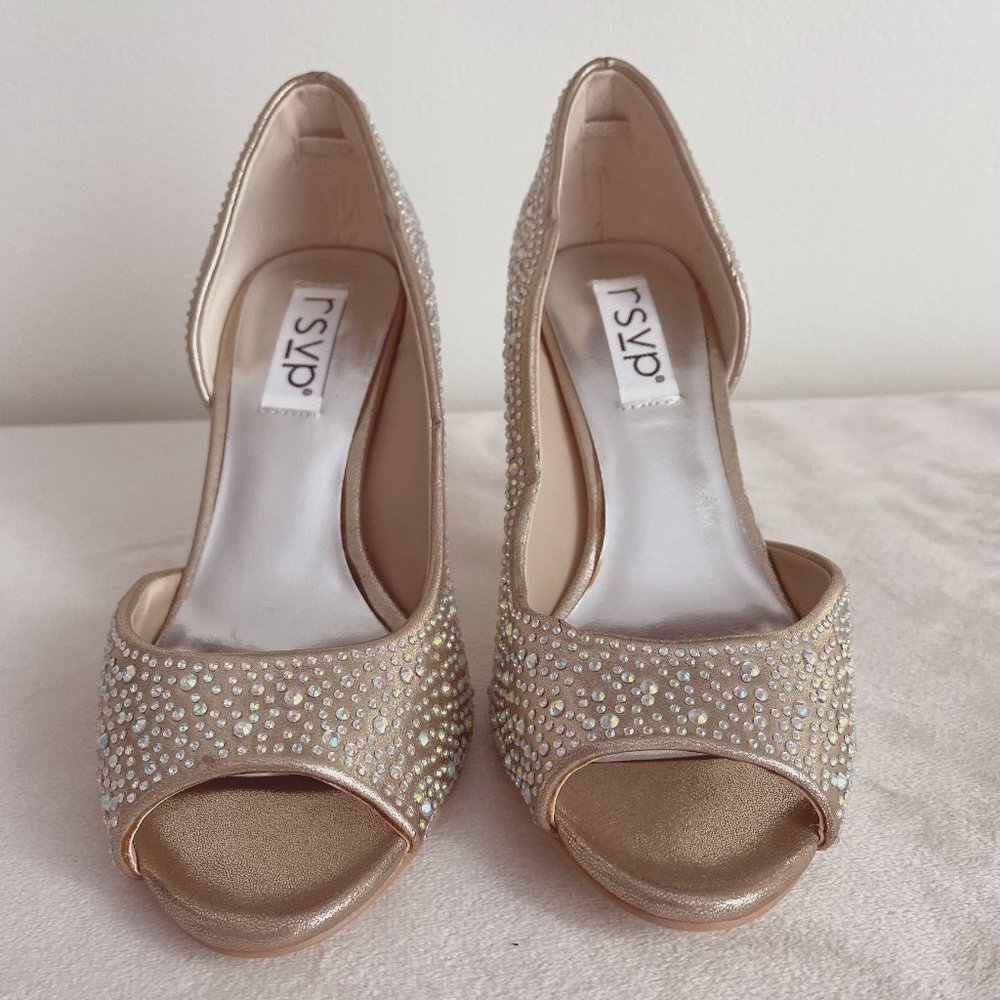RSVP Rhinestone Studded D'Orsay Style Peep Toe Pumps, Sz. 6M - NWOT